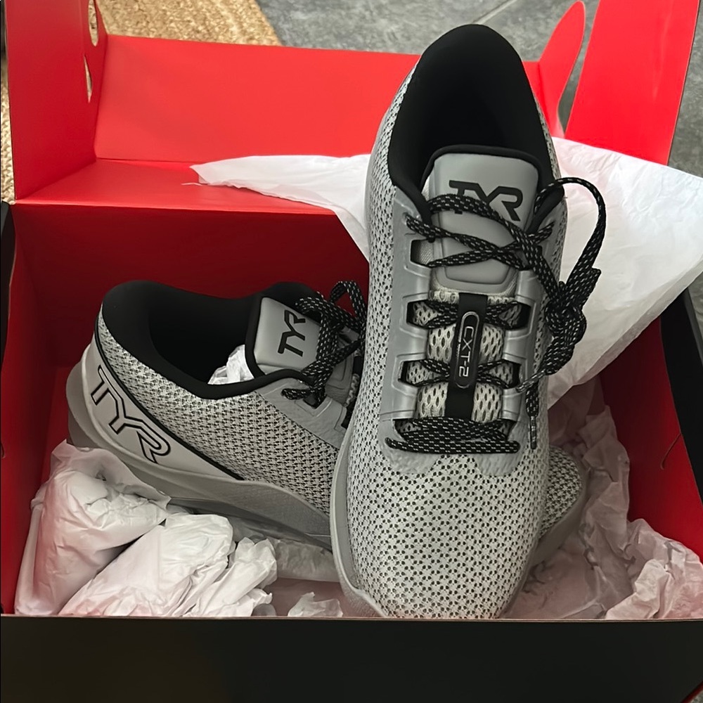 TYR Light Gray Sneakers with Black Details